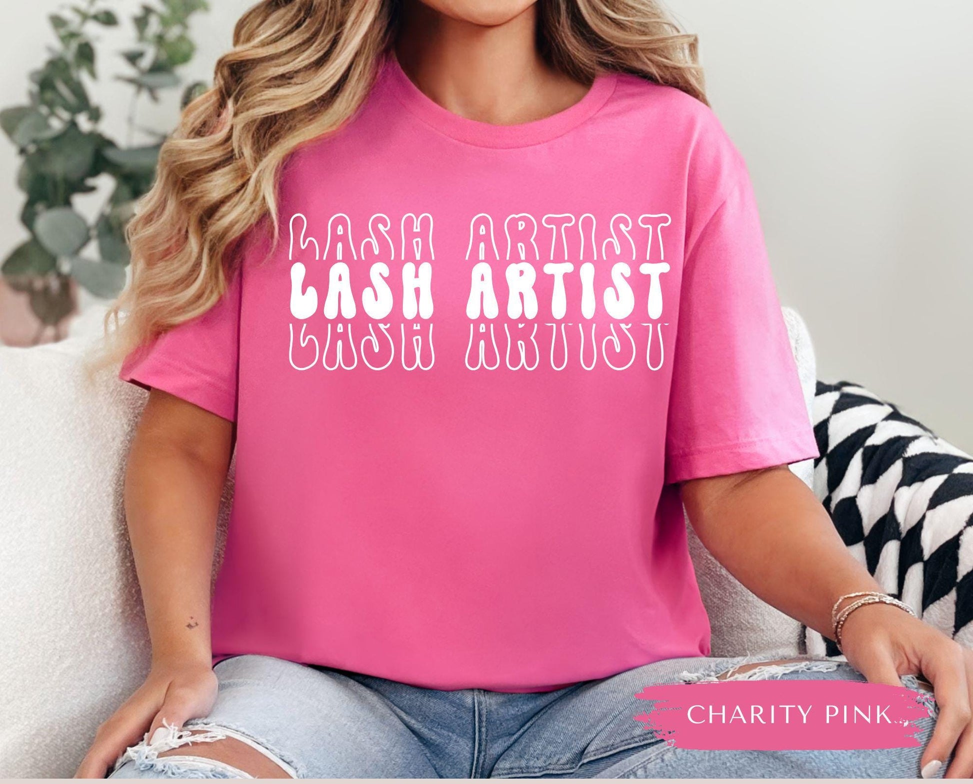 hot pink lash tech t shirt