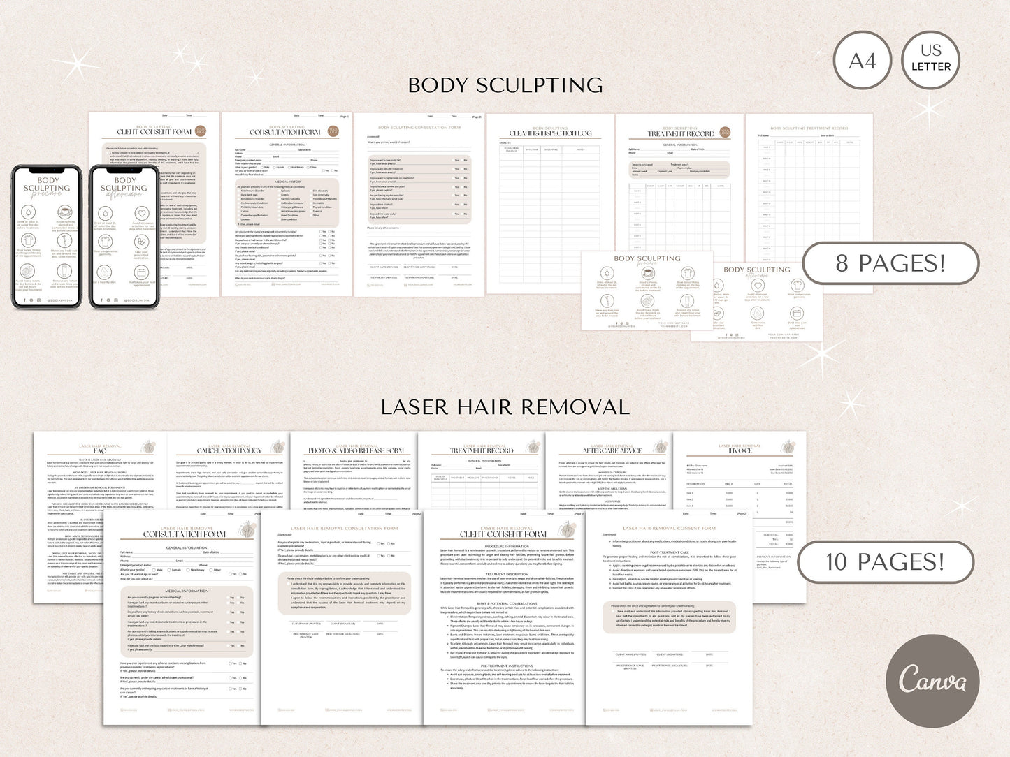 Esthetician Business Forms Bundle