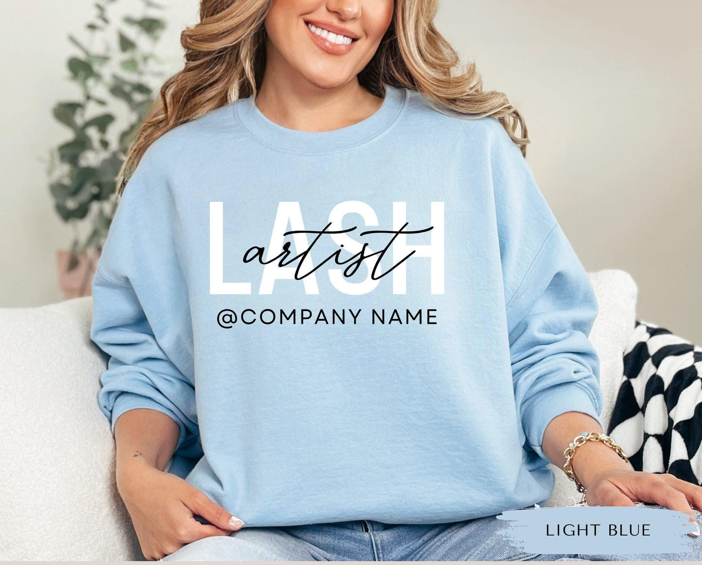 Custom Lash Artist Sweater - Lash Artist Gift, Eyelash Tech Crewneck, Lash Jumper, Eyelash Extension Artist Sweater