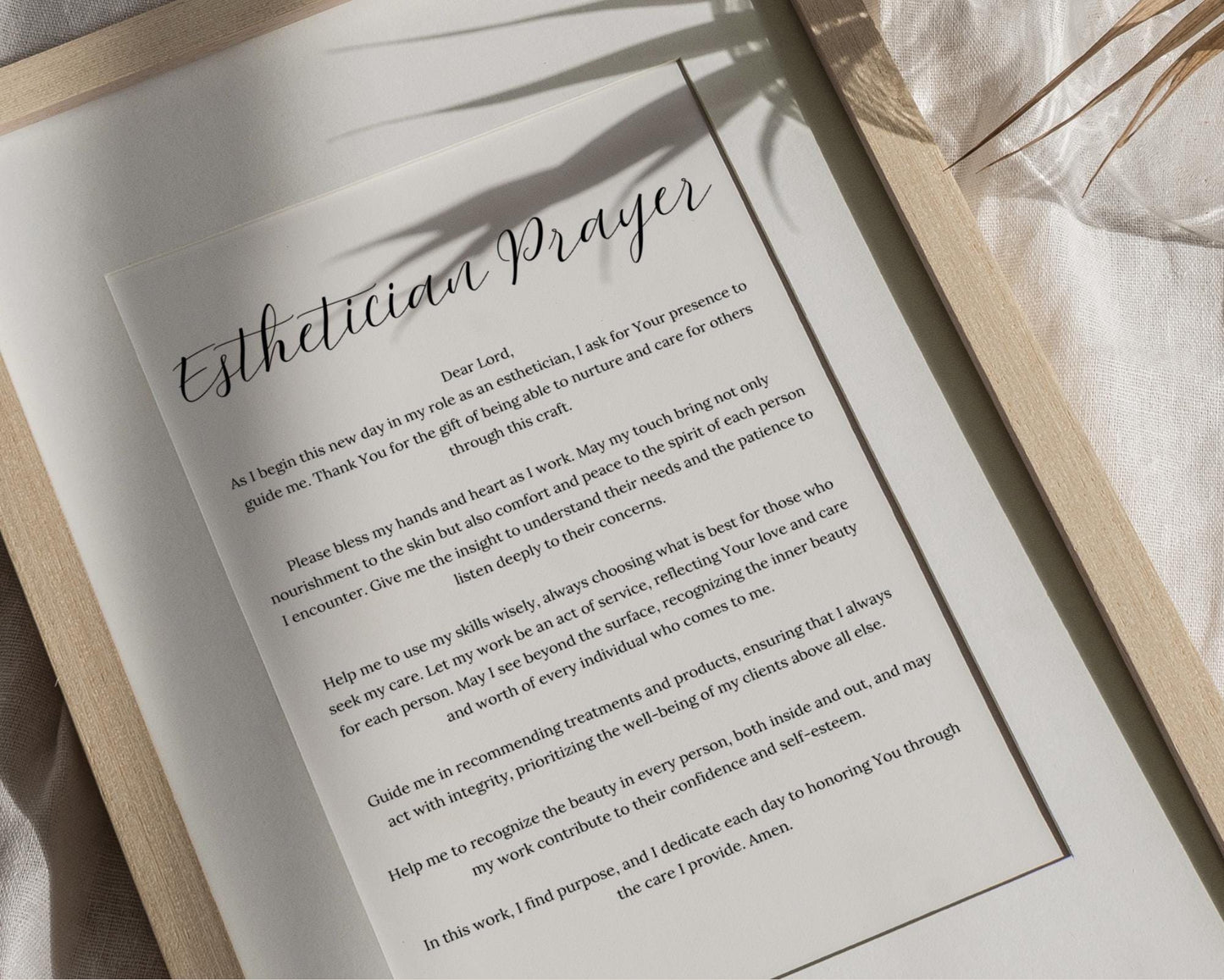 Esthetician Prayer Wall Art Printable