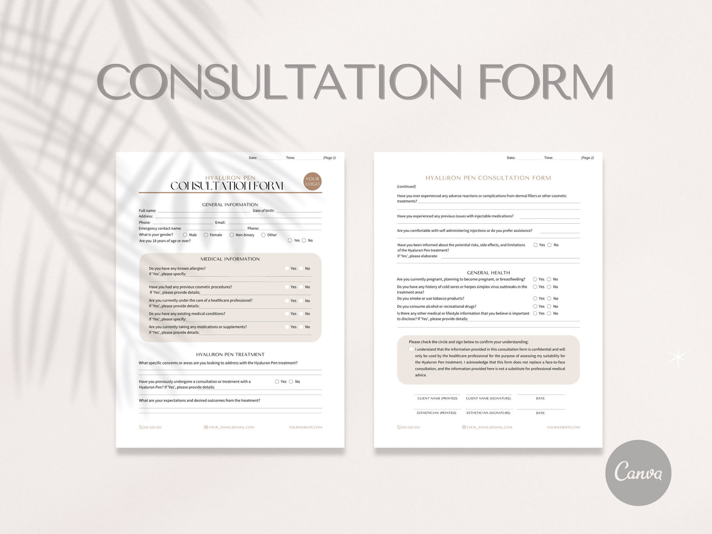 Hyaluron Pen Consent Forms