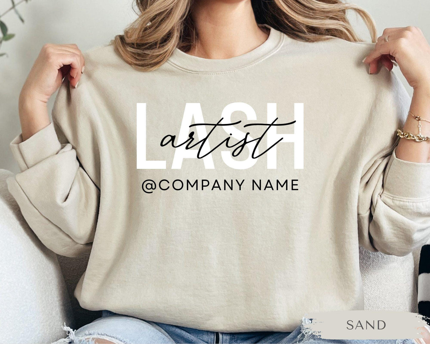 Custom Lash Artist Sweater - Lash Artist Gift, Eyelash Tech Crewneck, Lash Jumper, Eyelash Extension Artist Sweater