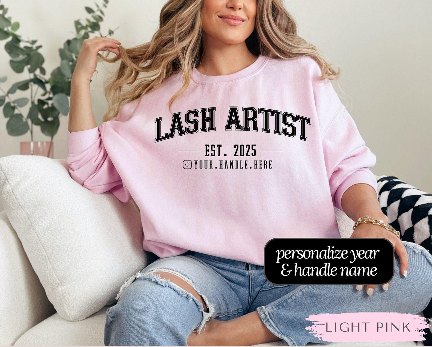 Custom Lash Artist Sweater - Lash Artist Gift, Eyelash Tech Crewneck, Lash Jumper, Eyelash Extension Artist Sweater