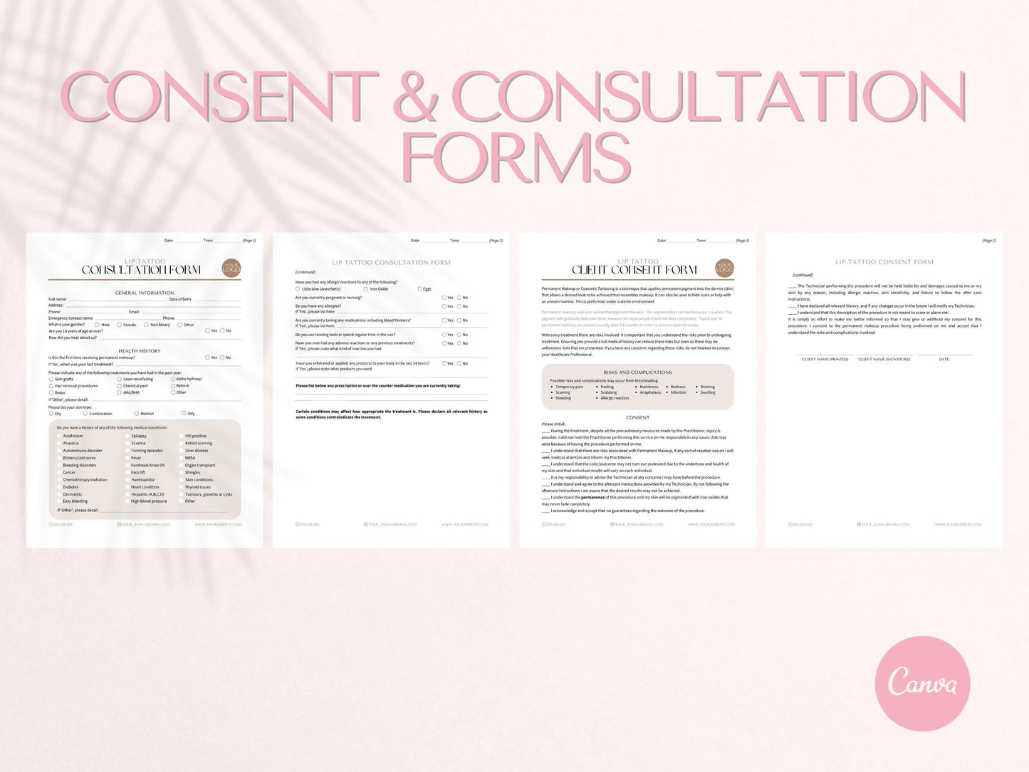 lip blush consent forms, lip blush before and after care, lip blushing aftercare