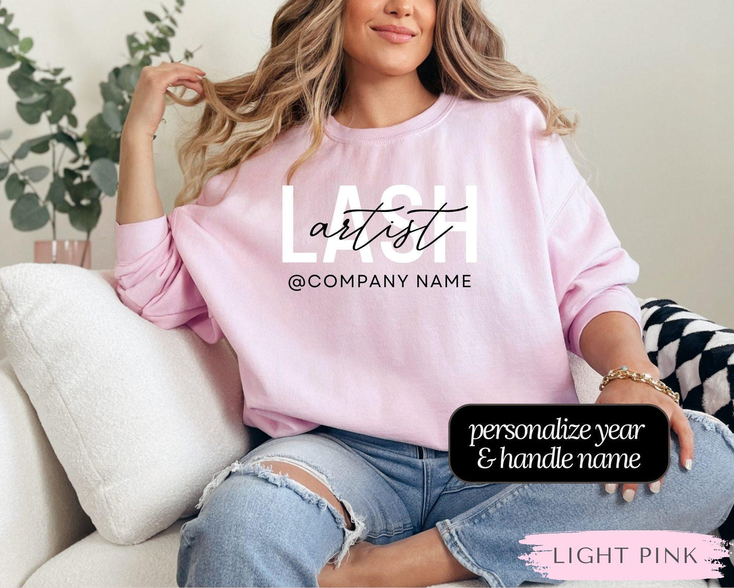 Custom Lash Artist Sweater - Lash Artist Gift, Eyelash Tech Crewneck, Lash Jumper, Eyelash Extension Artist Sweater