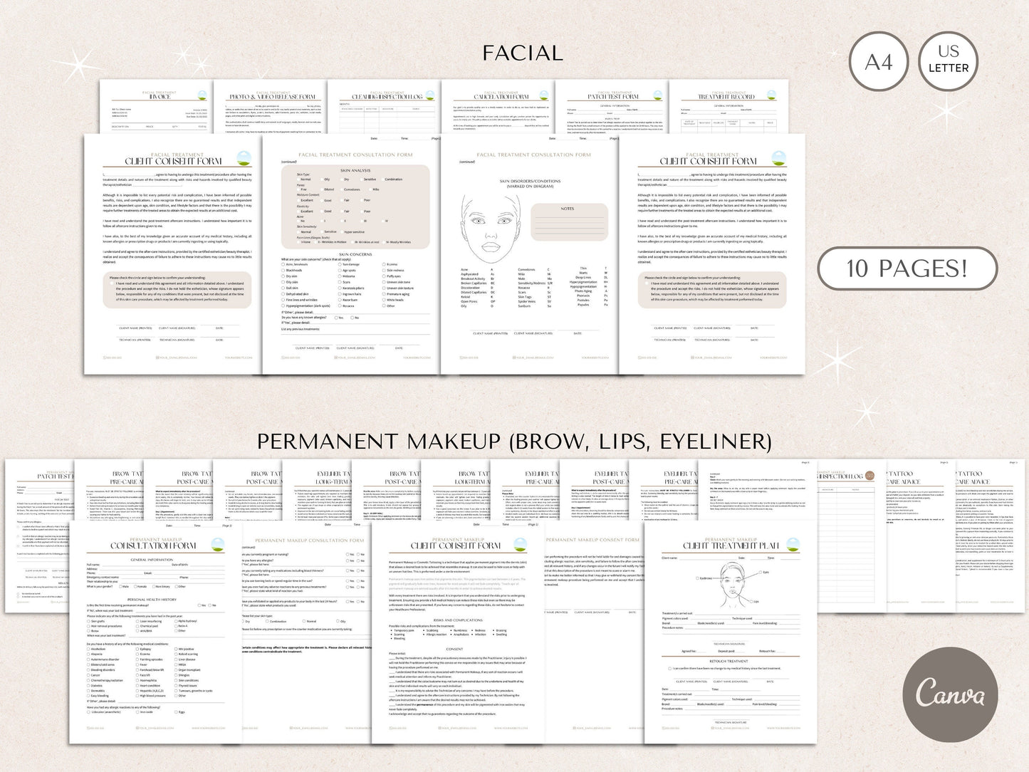 Esthetician Business Forms Bundle