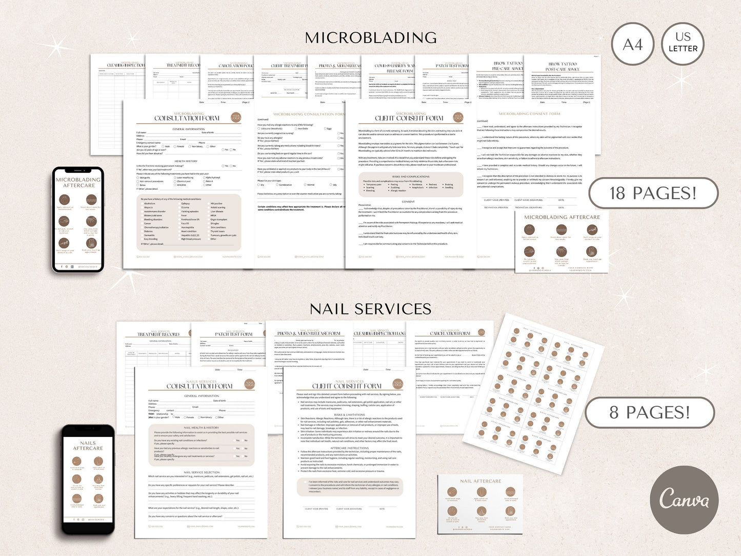 Esthetician Business Forms Bundle