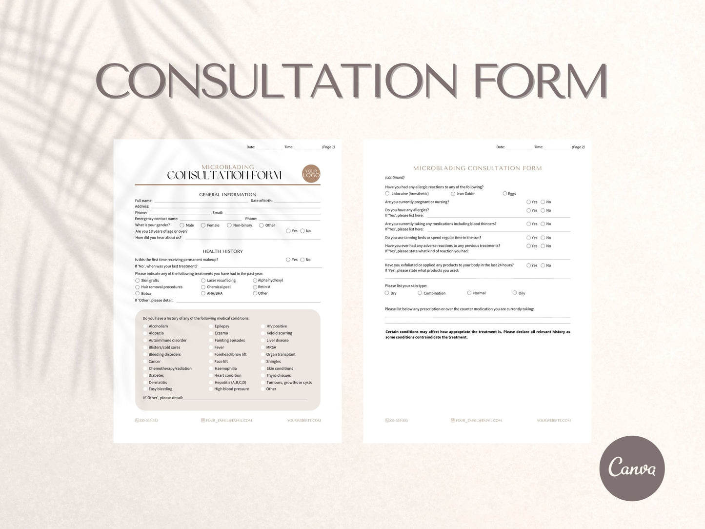 micro blading consultation form