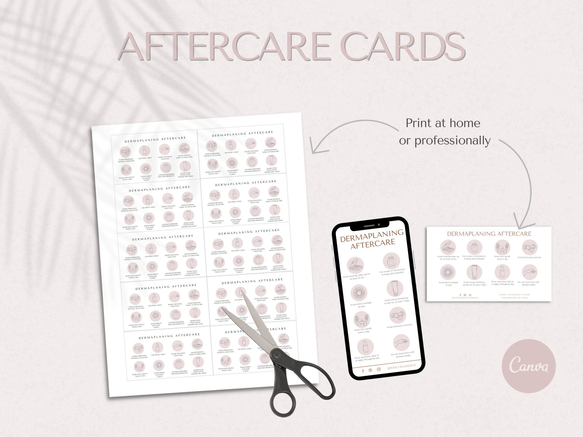 derma plane aftercare cards, dermaplaning aftercare cards, dermaplane aftercare cards dermaplane