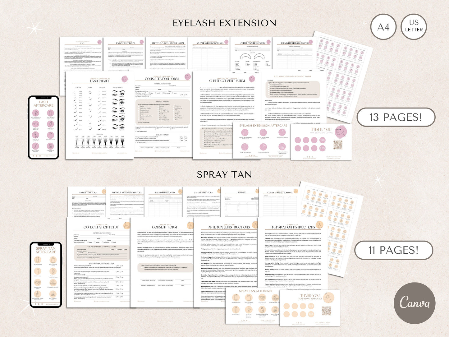 Esthetician Business Forms Bundle