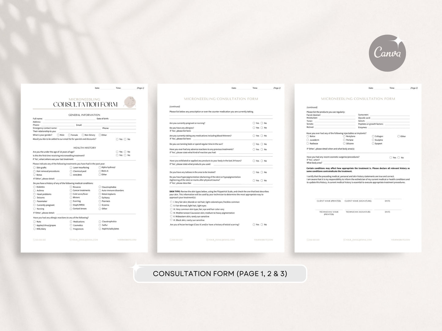 Microneedling Consent Forms