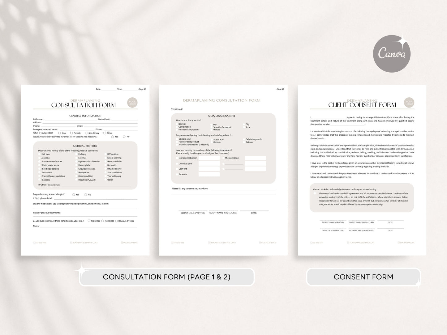 Dermaplaning Consent Forms