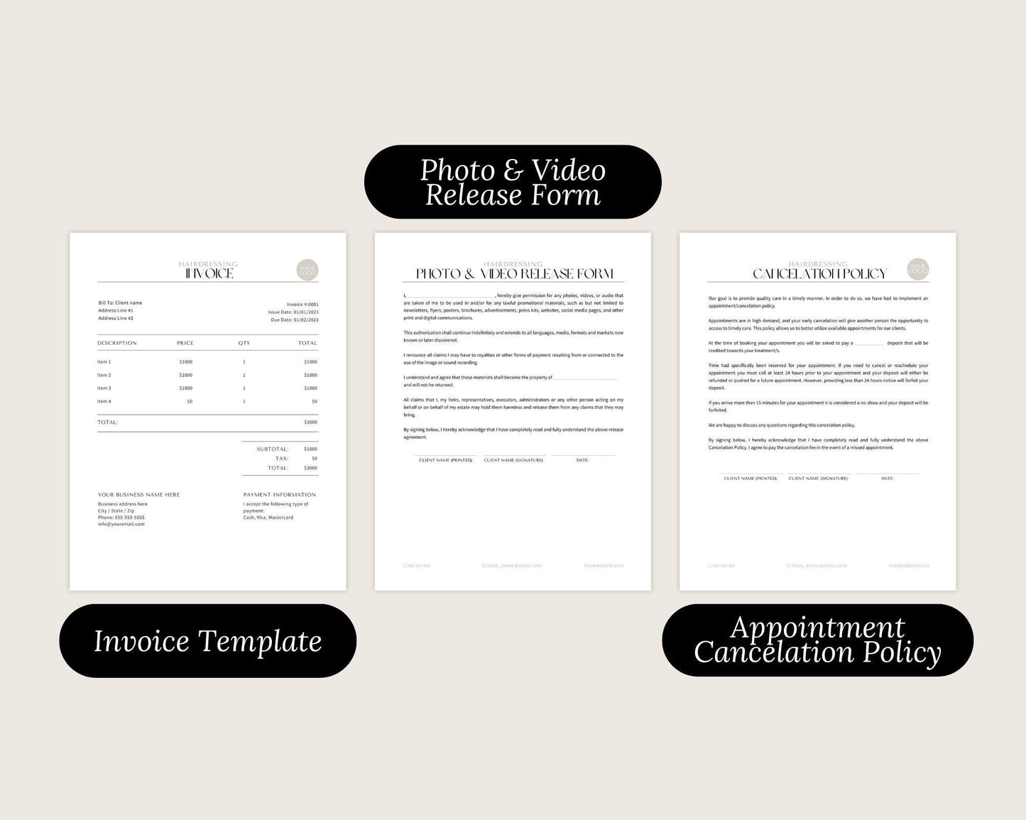 Hairdressing Forms