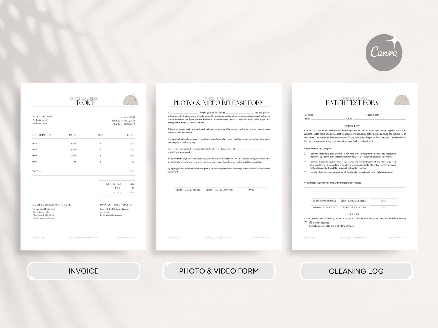 Chemical Peel Consent Forms