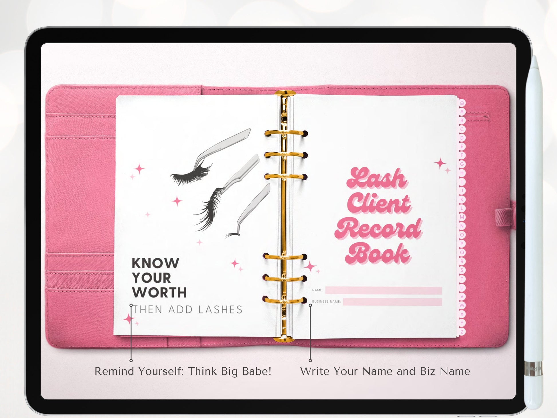 Lash Client Record Book, Lash Tech Client Record Lash Form, GoodNotes Lash Consultation Form