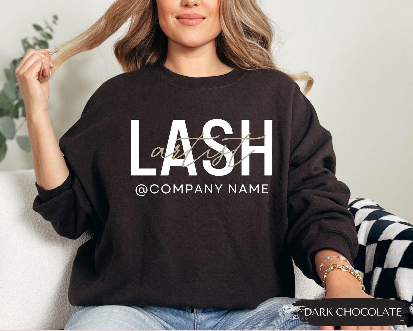 Custom Lash Artist Sweater - Lash Artist Gift, Eyelash Tech Crewneck, Lash Jumper, Eyelash Extension Artist Sweater