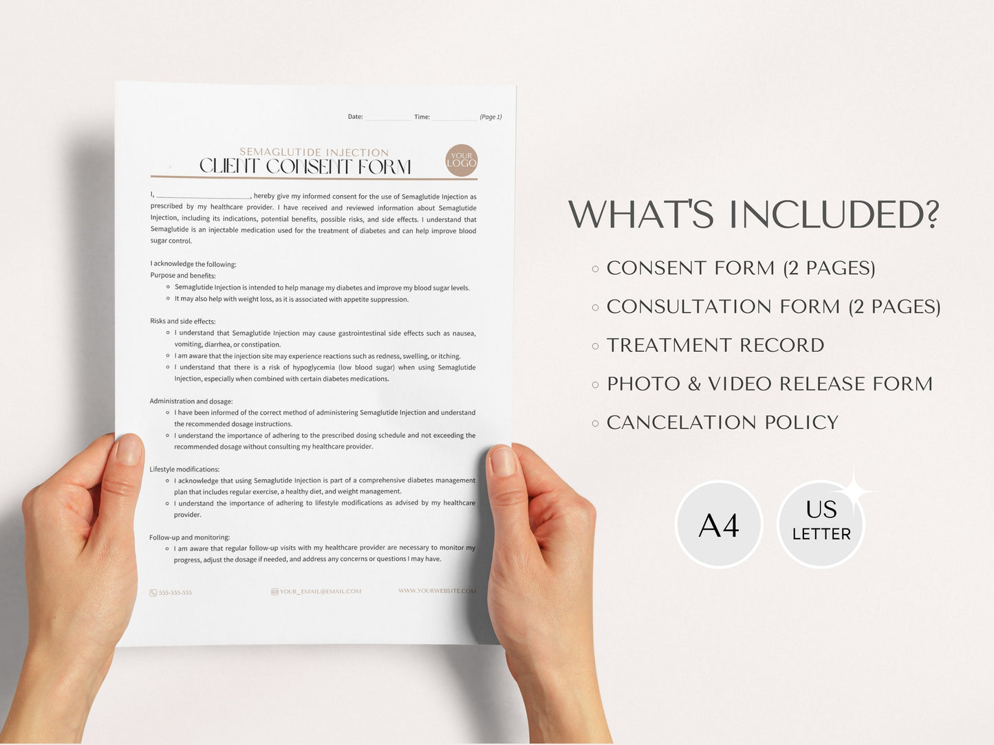 Semaglutide Injection Intake Form - Semaglutide Consent Form, Weight Loss Form Intake Weight Loss Contract Wegovy Intake Ozempic Intake Form