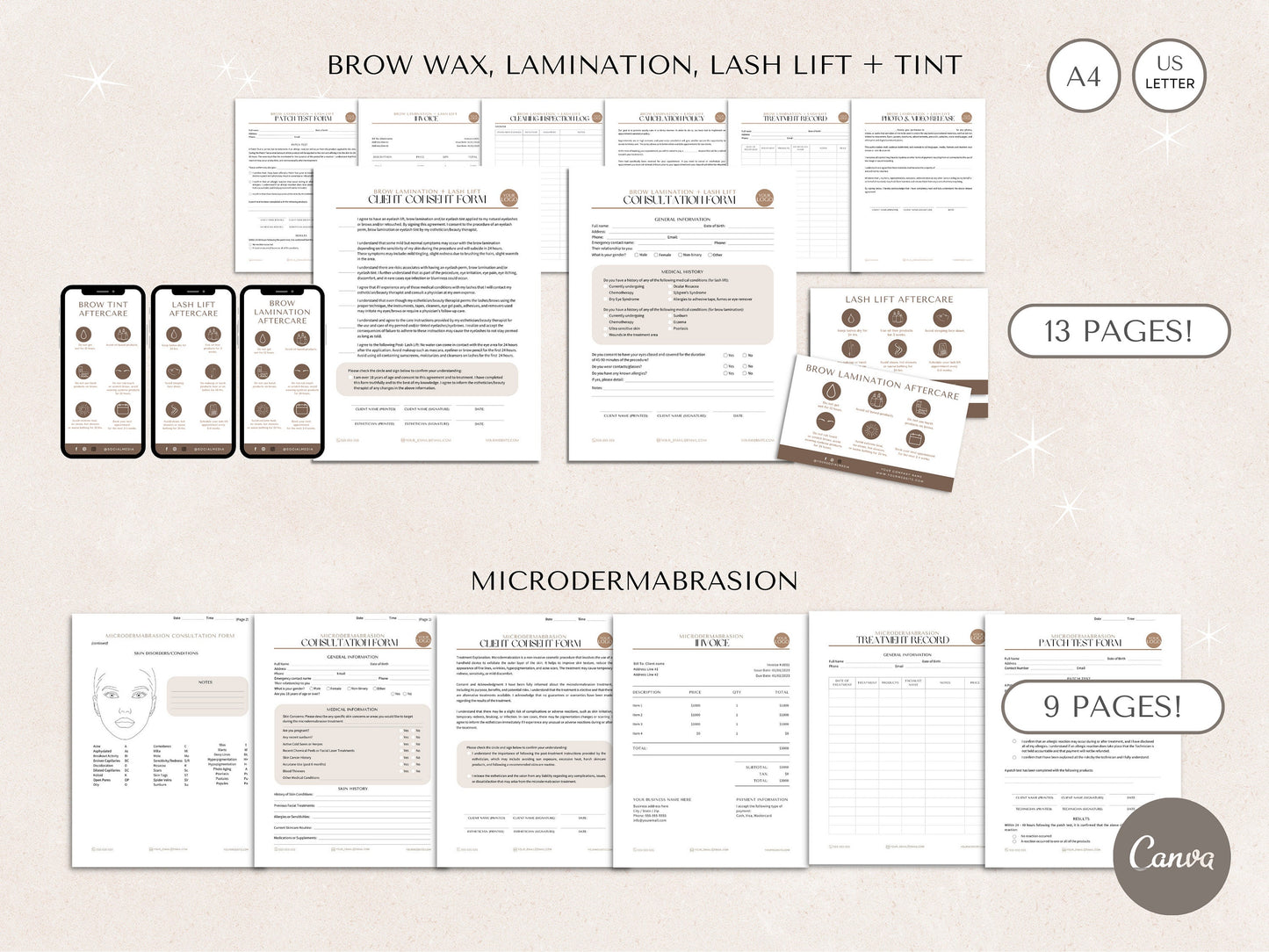 Esthetician Business Forms Bundle