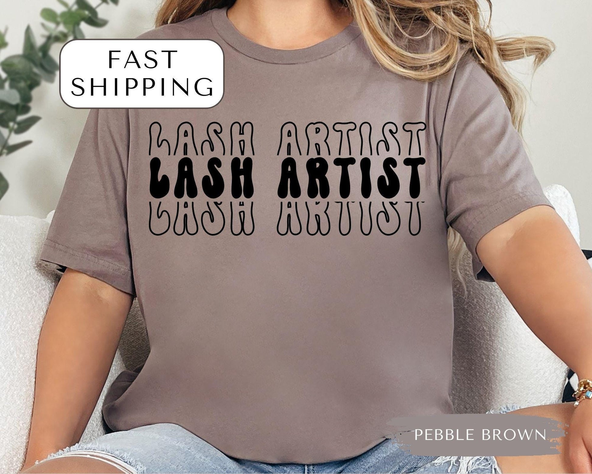 beige lash artist shirt