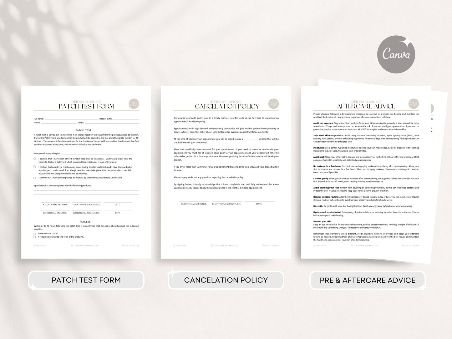 Dermaplaning Consent Forms