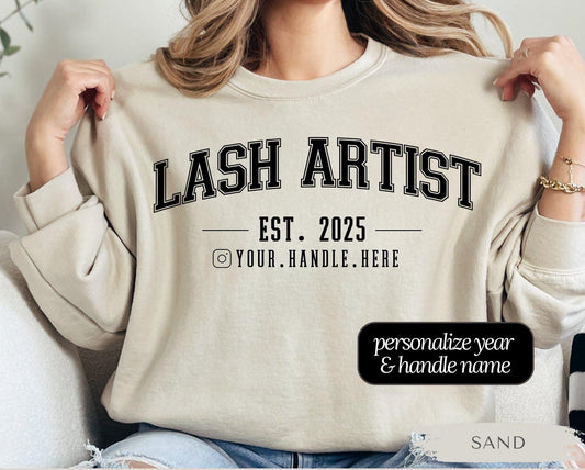 Custom Lash Artist Sweater - Lash Artist Gift, Eyelash Tech Crewneck, Lash Jumper, Eyelash Extension Artist Sweater