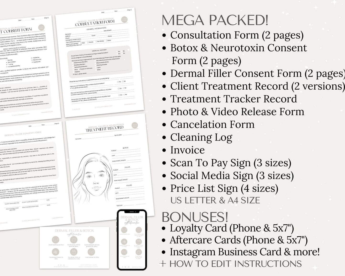 Botox and Dermal Filler Consent Intake Forms