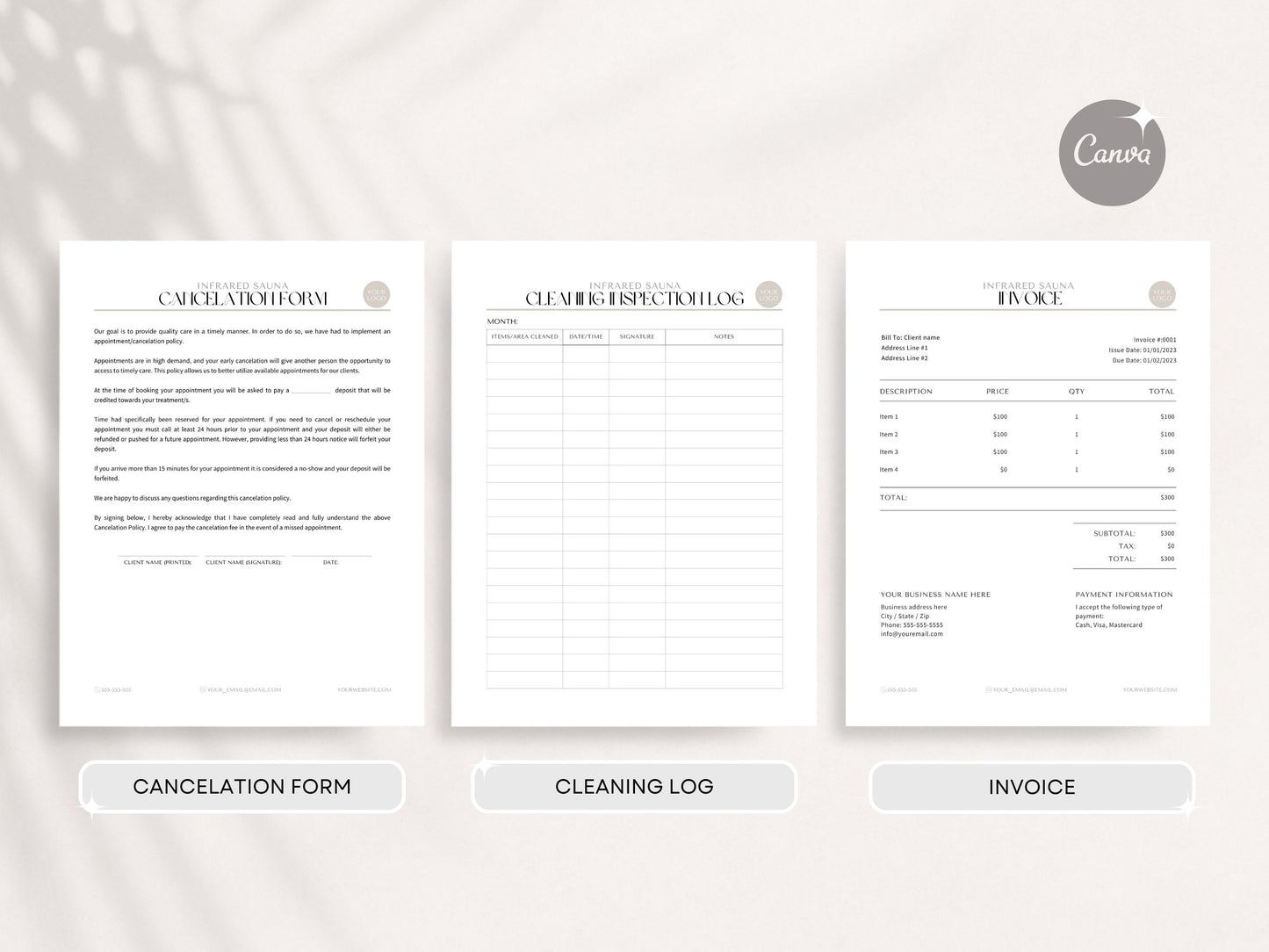 Infrared Sauna Consent Forms