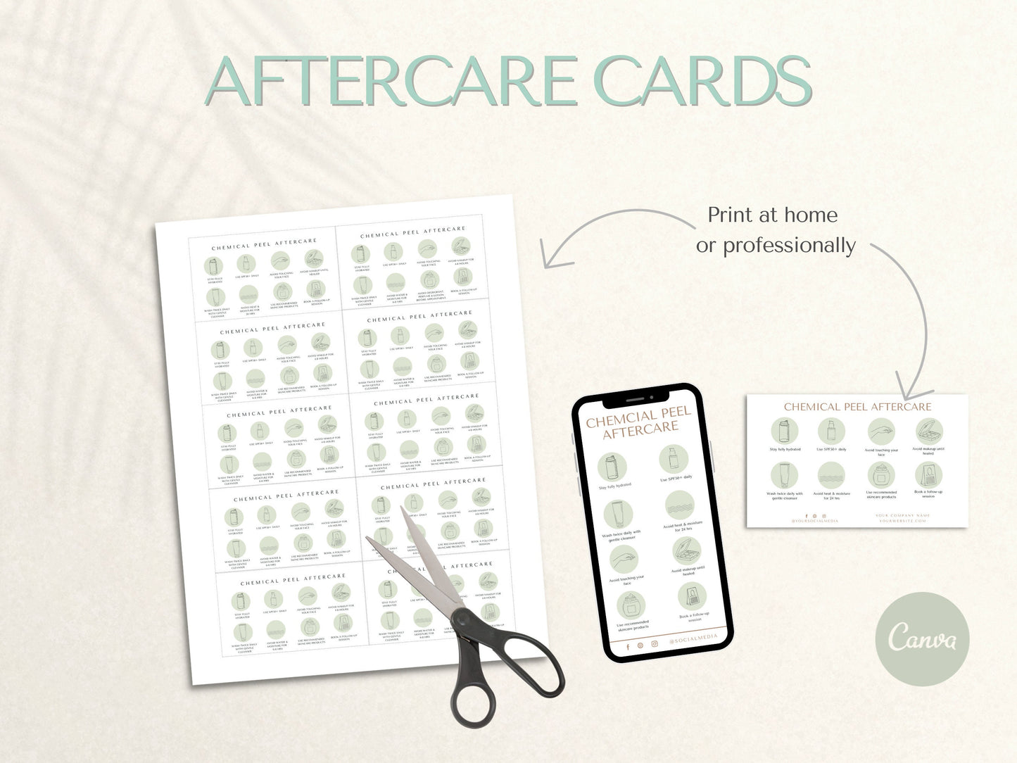 chemical peel aftercare cards