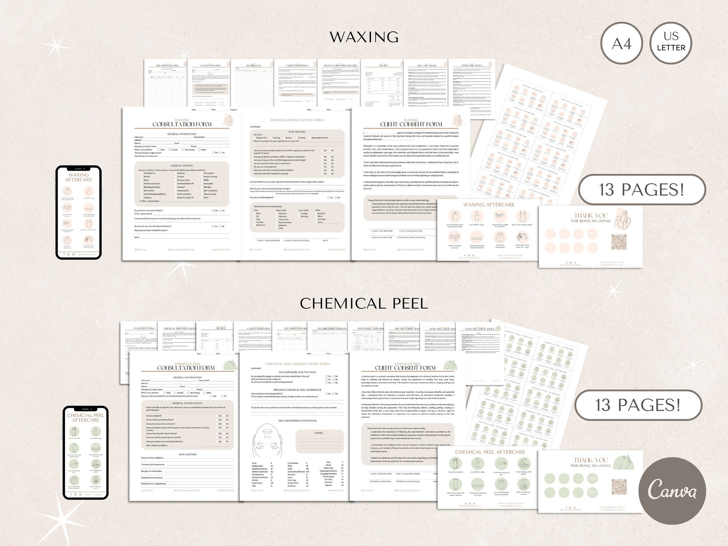 Esthetician Business Forms Bundle