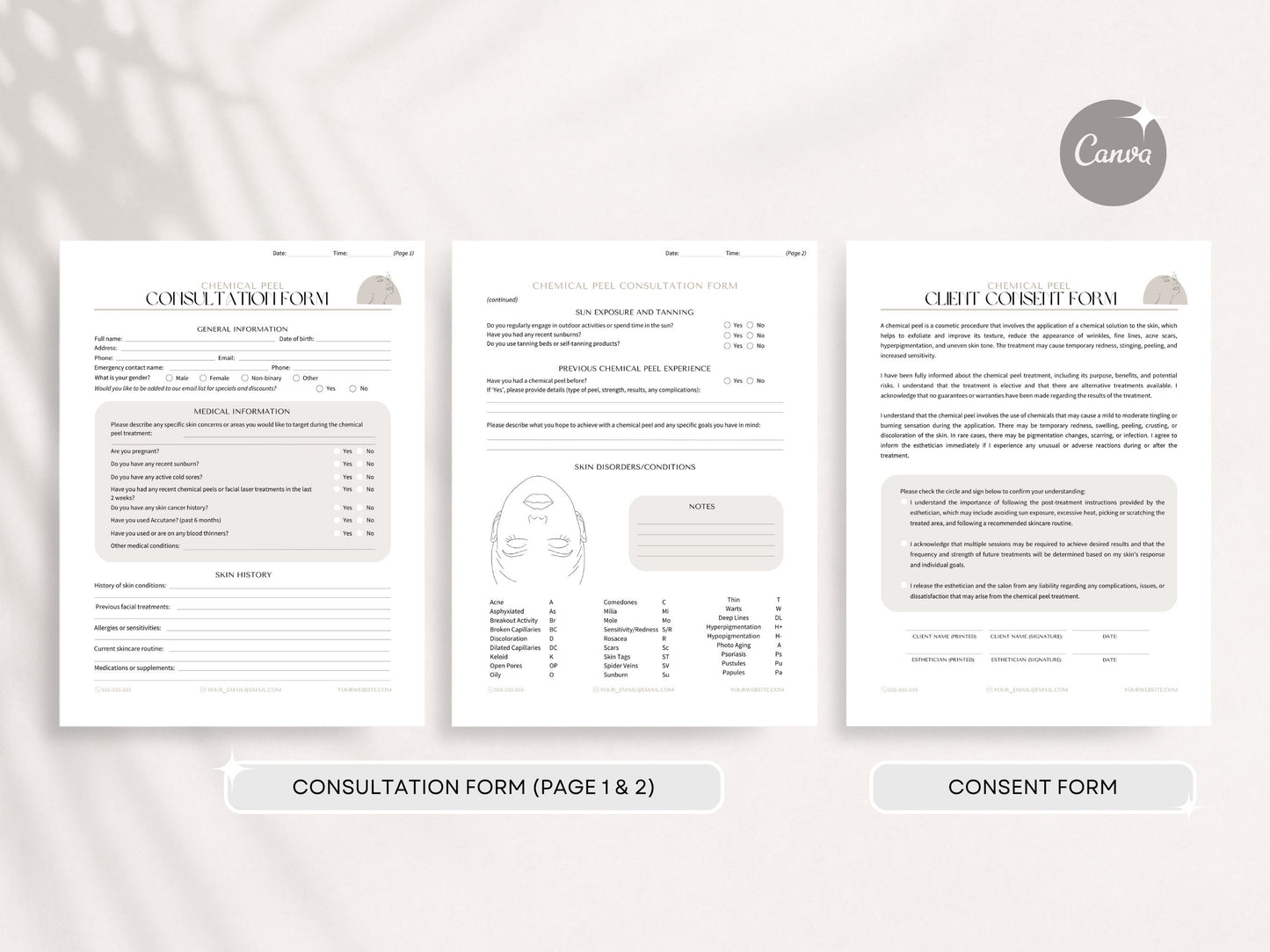 Chemical Peel Consent Forms