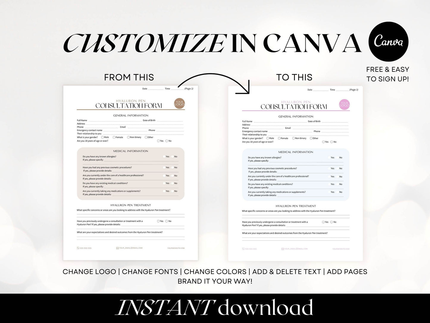 Hyaluron Pen Consent Form Hyaluronic Acid Pen Consent Form Hyaluronic Acid Filler Pen Consent Form Hyaluron Pen Consultation Form