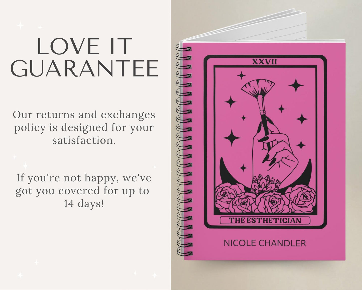 Notebook for Esthetician  - Customized Tarot Card Esthetician Gift, Gift for Esthetician