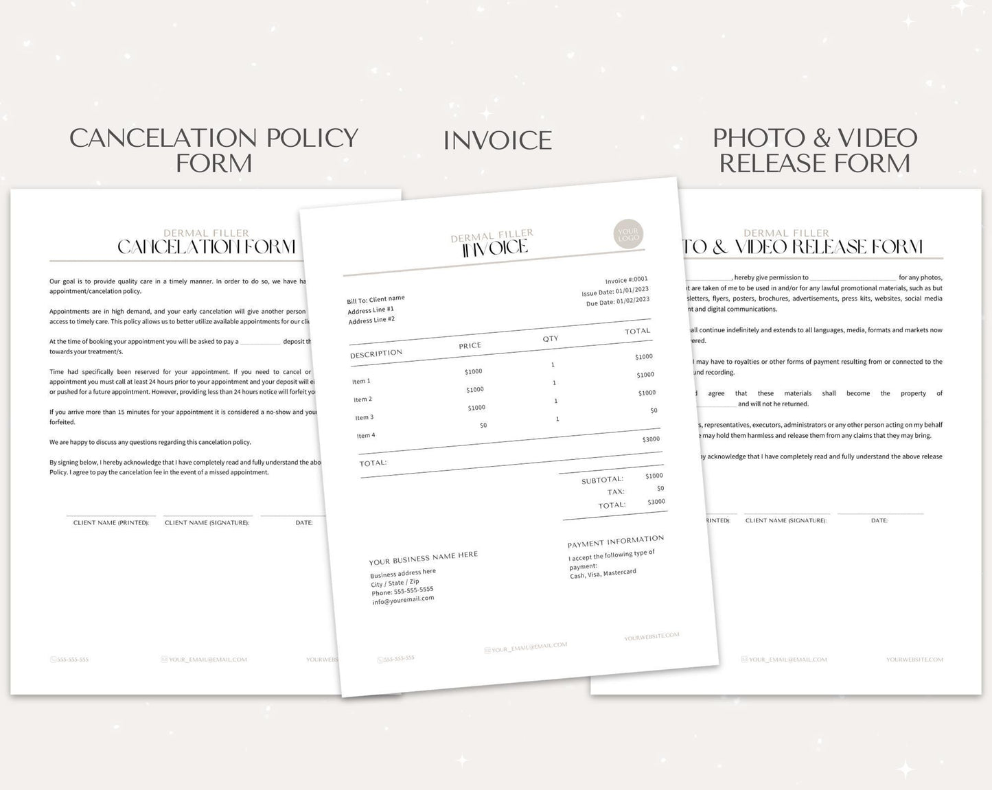 Botox and Dermal Filler Consent Intake Forms